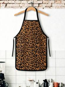 1pc/2Pcs Women Leopard Pattern Apron, Stylish Animal Print Sleeveless Apron, Household Waterproof Apron For Kitchen Cooking & Party - Multicolor - View 4