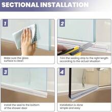 0.5/1/1.5/2M Shower Glass Door Strip Seals, Shower Door Bottom Seals Water Barrier For Dry Bathroom - Multicolor - View 6
