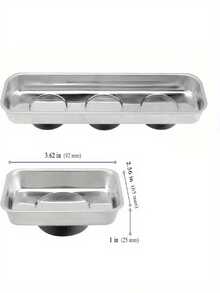 2pcs Stainless Steel Rectangular Tray - Specifically Designed For Holding Magnetic Parts, Bolts, Screws, And Other Components - Multicolor - View 2