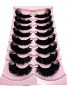 New 8/7 Pairs/Pack Stretchable Thickened Eye Corner Makeup Gift, Suitable For Women And Girls - Black - View 2