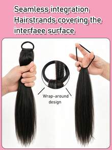 18 Inch Layered Straight Ponytail Wig With Elastic Hair Band, Suitable For Women's Daily Commute, Party And Sports - Multicolor - View 4