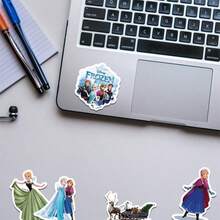 Disney 50pcs Frozen Sticker Cartoon Anime Stitch Elsa‌ Anna‌ Kristoff Olaf Image Stickers Suitable For Suitcase Laptop Notebooks And Diaries PVC Waterproof - Multicolor - View 6