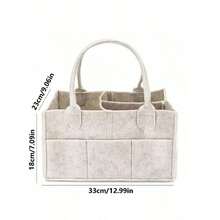 2/1pc 2mm Thick Felt Diaper Bag, 33cm*23cm*18cm, Portable Tote Bag For Moms, Baby Diaper Storage Bag And Milk Powder - Multicolor - View 13
