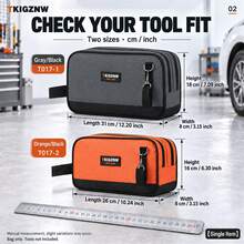 TKIGZNW A017 1pc Portable Dual-Compartment Tool Bag, Polyester Oxford Fabric Handheld Hardware Storage Bag, Suitable For Repairmen, Electricians And Carpenters Projects - Multicolor - View 2