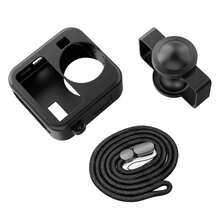 For MAX2 PULUZ Body Silicone Protective Case With Dual Lens Caps Cover & Strap (Black) - View 7