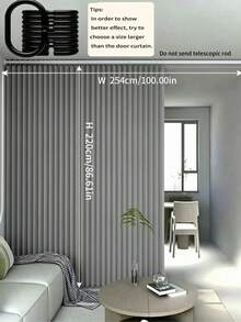 Household Foldable Door Curtain, No-Drill Installation, Privacy Dust-Proof Partition Curtain, Suitable For Bedroom, Kitchen And Bathroom. Thickened Blackout Wind-Proof, Simple Fabric Design, Suitable For All Seasons. - ML - View 14