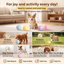 4 Colors Available Pet Sound Toy | Interactive Training Ball | Chewing And Dental Care Tool | Noise-Making Toy | Energy Consumption | Suitable For Small And Medium Dogs | Diameter 6.5CM, No Battery Included - Multicolor - View 7