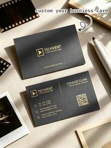 500/1000PC Double-Sided Customized Business Cards, Personalized QR Code Business Cards, Customizable Printing Of Name, Phone, Address, Logo, Text Information, Professional Business Cards For Workplace, Office, Company Employees, Business Marketing, Social, Personal Promotion - Customized Business Cards - View 1