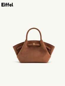 JP Dumpling Bag 女款 JH30692 Hana 小號新款手提包 肩背斜挎托特包 多用途 通勤上班 出行購物約會 小錢包 輕量耐用 麂皮 高顏值 百搭 - 摩卡棕 - 查看 2