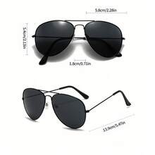 Classic Aviator Style, Slim Metal Frame, Versatile For Daily Wear, Beach Vacation, Street Style, Unisex. - Multicolor - View 11