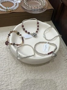 1 buah Baki Penyimpanan Dekoratif, Piring Perhiasan Keramik, Tempat Cincin Matte, Organizer Rias, Piring Perhiasan Meja, Aksesori Penyimpanan - MultiWarna - View 5