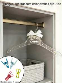 Bow Pearl Bridal Hanger, Wedding Hanger, Lightweight Hanger, Bridal Hanger, Engraved Bridal Hanger, Decorative, Newlyweds, Wedding Decoration, Reusable, Multi-Functional, Fashion, Exquisite - Multicolor - View 15