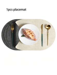 1/2/4/8pcs Dual-Color Fabric Texture Leather Placemats, Washable Heat-Resistant Coasters, Wipe Clean Faux Leather Placemats, Non-Slip Waterproof For Indoor And Outdoor Use - Multicolor - View 14