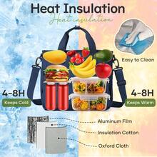 Insulated Lunch Tote Bag, Multi-Layer Thermal Lunch Box Cooler Handbag, Large Capacity Lunch Bag - Keeps Food Warm And Fresh For Long Periods, Durable Shoulder Strap For Easy Carrying, Perfect For Work, School Or Outdoor Activities, Multiple Colors Available - Multicolor - View 6