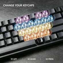 أغطية مفاتيح شفافة 20 قطعة بتصميم XDA من مادة PC بألوان مختلطة للوحة مفاتيح ميكانيكية DIY بناء مخصص مجموعة إضاءة خلفية RGB للألعاب والمكتب - مشاهدة 7