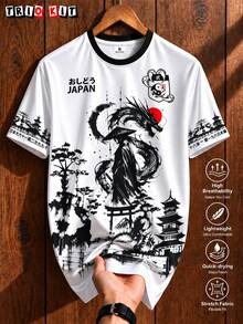 Men's Japan Football Soccer Jersey Tee, Samurai And Warrior Inspired Top, Ideal For Matches, Street, Parties & Daily Wear, For Men, Teens, Fans, Gift - White - View 2