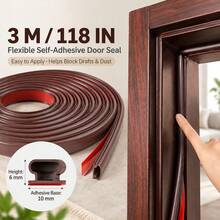 Self Adhesive Door Window Sealing Strip, Weather Stripping Noise Reduction Draft Stopper, Waterproof Dustproof Sound Insulation Rubber Seal For Door Frame Window Gap - Multicolor - View 12