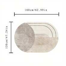 1pc Elegant Easy Line Oval Rug - Ultra-Soft Decor Carpet For Living Room, Bedroom And Bedside - Non-Slip, Thickened, Machine Washable, Floor Mat To - Multicolor - View 8