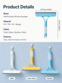 Aemoka 3-In-1 Glass Squeegee With Water Scraper And Sprayer, Multi-Functional Handheld Glass Squeegee For Spraying, Cleaning And Scraping Glass Stains On Tiles, Windshields, Mirrors, Bathrooms And More. Ideal For Kitchen, Bathroom, Home Goods And Household Items, Especially For Back To School Season. - Multiple Styles and Colors - View 3