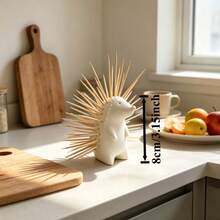 2pcs Collectible Decor - Cute Hedgehog Toothpick Holder, Animal Shaped Toothpick Box, Desktop Organizer, Kitchen Countertop Decoration, Dining Table Toothpick Storage Box, Home Decor Gift, Creative Kitchen Accessory - View 3