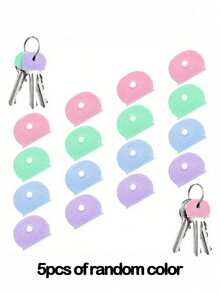 10/5/3/2/1pc Key Caps, Plastic Key Covers, Colorful Key Caps, Suitable For Home Keys, Office, Residential Keys, Key Head Protective Covers, Key Identifiers, Small Key Cap Labels, Easy Identification, Colorful Key Covers, Elastic Key Covers, Silicone Key Covers, Key Identification - Multicolor - View 11