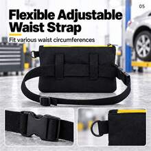 TKIGZNW A028 Compact Utility Waist Storage Bag 1Pc Dual Layer Zipper Tool Pouch Adjustable Strap For Electrician DIY - Black - View 5