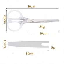 1pc Portable Student Scissors With Protective Cover, Paper Crafting Scissors For School, Office, DIY Stationery - Color Style Randomized - View 10