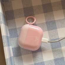 Gradient Solid Color Pink With Hanging Ring Earphone Case Compatible With Apple 5/ 4 Cute Earphone Cover Apple 2nd Gen 3rd Gen New Protective Case Pendant Pro 3 Korean Style Earphone Case Pro 2 Women's Earphone Case Protective Cover - Baby Pink - View 7