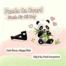 Cute Panda Acrylic Car Air Vent Decor Aromatherapy Clip, Car Air Freshener Vent Ornament - A - View 1