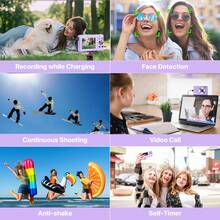 Nicamery Digital Camera Latest 1080P 44MP Digital Camera Suitable For Photography, Digital Point-And-Shoot And Shooting Camera, 16x Zoom 32GB Memory Card Compact Travel Camera, Suitable For Teenagers And Elderly Gifts - Purple - View 6