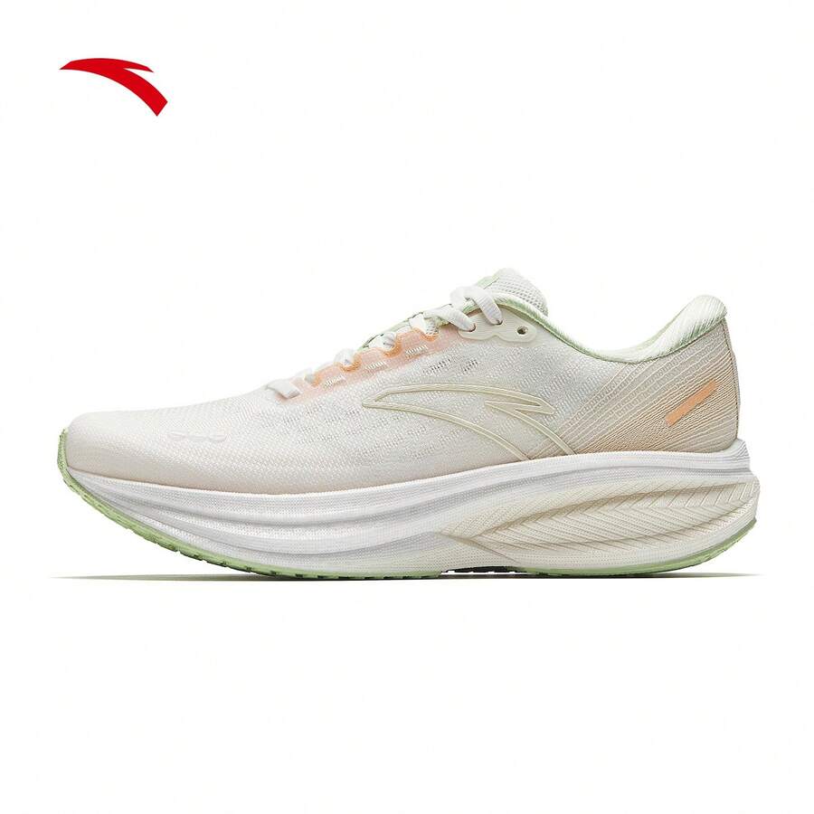 Anta Champion Running Shoes 3rd Generation V3 Nitrogen Technology Cushioning Running Shoes Women's Long Distance Training Shock Absorption Sports Shoes - Papyrus White/Rice Yellow/Apathetic Color-4 - View 1