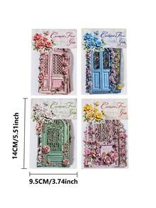 10pcs Vintage Garden Flower Gate Hard Card Stickers, Scrapbook DIY Collage Decoration, Journal Planner Material - Garden Gate - View 2