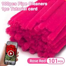 101 Pcs DIY Chenille Stem Set + Video Tutorial– 31 Colors Encrypted Chenille Stems, 30cm Fuzzy Pipe Cleaners – Suitable For Valentine's Day, Party Decoration, Christmas Decor And More– High Quality – Adult Crafts And Commercial Use - Monochrome - View 42