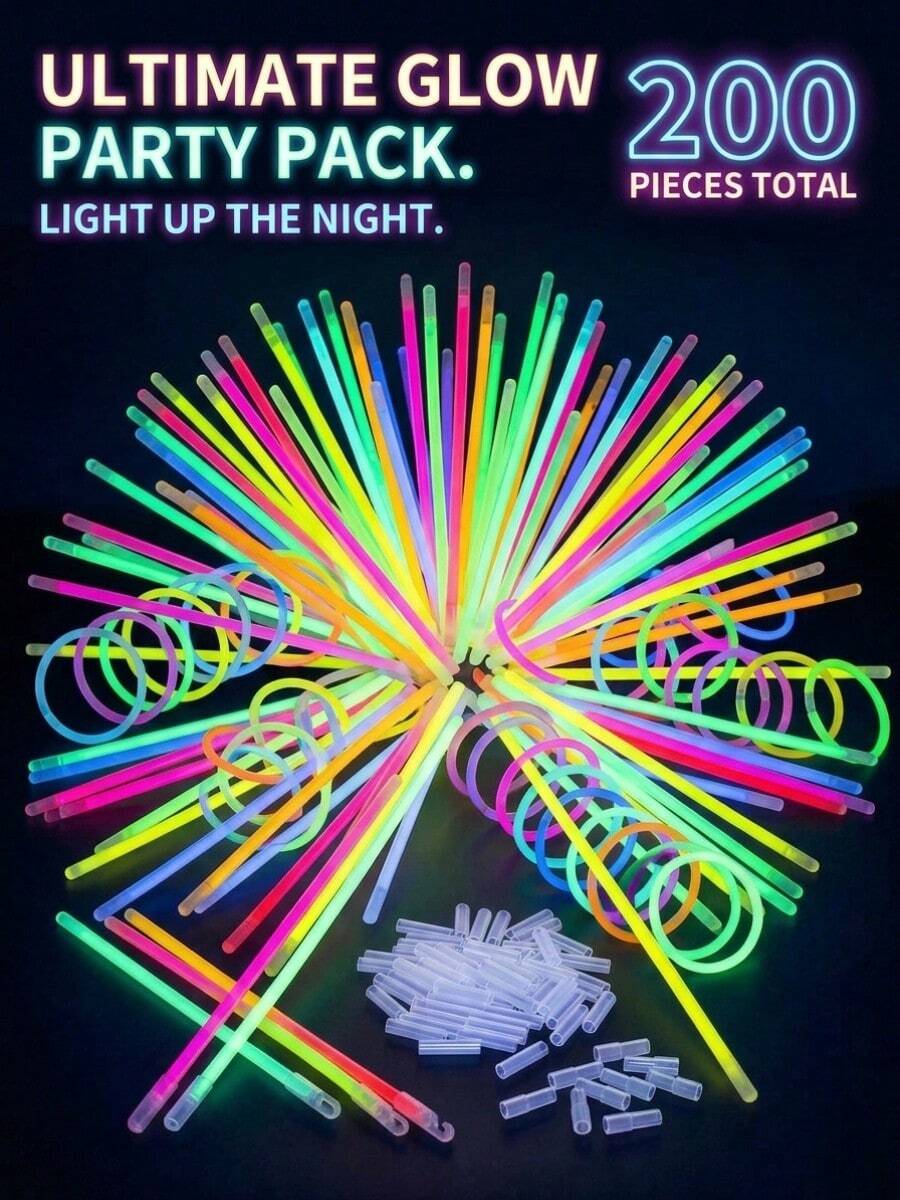 100/50/10pcs Colorful Glow Sticks, Ultra Bright, Emitting Soft Yet Intense Light, Long-Lasting Glow, Suitable For Wedding Party Lighting, Christmas Party And New Year Gifts