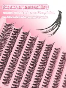 200 Clusters 8-16mm Natural Style False Eyelashes, Individual Natural Curl Anime Style False Eyelashes, Cluster Segmented Anime Style Eyelashes, D-Curl Dense Mink Hair Eyelash Extension Set Mixed Length Eyelash Clusters, False Eyelash Clusters, Single False Eyelashes - D - View 3