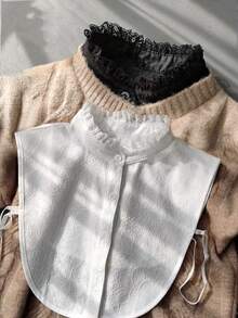 Women's Detachable Polyester Collar | White Lace Stand Collar Design, Versatile Half Shirt False Collar, Suitable For Casual And Formal Wear | Hand Washable | Great Accessory For Sweaters And Suits | Elegant Accessory | Polyester Fiber Collar - Multicolor - View 12