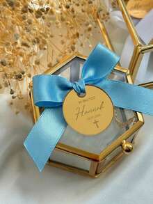 Label Nama Pernikahan yang Dipersonalisasi, Label Tanggal Cermin Akrilik Emas, Cocok untuk Pesta Penyambutan Komuni Pertama, Label Hadiah Suvenir Tamu Hari Valentine - MultiWarna - View 6