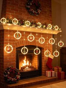 1 buah Rangkaian Lampu Hias Natal Bentuk Cincin Harapan - Lampu Peri LED, Menampilkan Pola Santa Claus, Manusia Salju, Rusa Kutub, Pohon Natal, dan Little Red Riding Hood, Ditenagai USB, 8 Mode Peredupan, Cocok untuk Pesta Natal, Hadiah Liburan, Dekorasi Rumah, Kamar Tidur, Ruang Tamu, Hadiah Tahun Baru, dan Pernikahan - MultiWarna - View 6