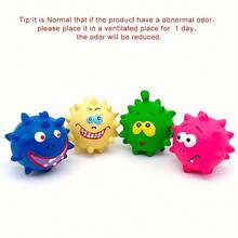 10pcs Squeaky Spiky Latex Puppy Toy Balls, Dog Chew Toys, Interactive Toys For Small And Medium Dogs - Multicolor - View 5