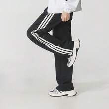 Adidas SOFT DOUBLEKNIT PANT Women's Straight-Leg Black Sportswear Pants With Brand Logo And Three Stripes - Black - View 2