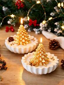 2pcs Striped Wave Bowl & Candle Holder Silicone Mold Set, DIY Aromatherapy Candle Container Plaster Resin Casting Mold, Home Decor Handmade Craft Tool, Christmas Gift - Mold - View 5