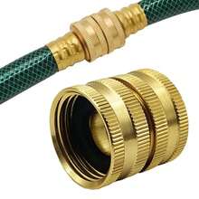 Two-Way Female Connector Solid Aluminium Irrigation Garden Hose 3/4 Bi-Directional Female Head Water Pipe Joint Connectors - B - View 1