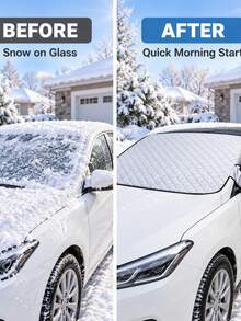 1-Piece Winter Car Snow Cover Ice And Snow Cover Summer Sunshade Car Window Snow Cover Front Windshield, Car Accessories - A - View 5