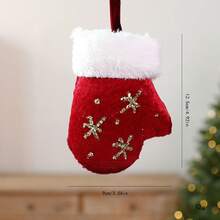 New Christmas Socks Holiday Decor Red & White Christmas Hat Gloves Gift Bag Christmas Tree Small Hanging Ornament - Multicolor - View 7