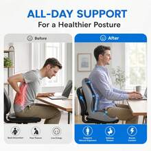 Shell-Shaped Ergonomic Integrated Back Cushion, Soft And Comfortable Chair Seat Pad, Suitable For Office Chairs, Car Seats And Home Use, Support Design Suitable For People Who Sit For Long Periods, Perfect Choice For Home Decor, Gifts For Family And Friends - Shell-shaped Integrated Back Cushion - View 6