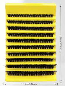 200pcs D Curl DIY Cluster False Eyelashes, Ultra Dense Long Curly Single Eyelashes, Thin Natural Cartoon Style, Suitable For Home Beginners, Thickened False Eyelashes - D - View 5