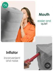 1pc Inflatable Height-Increasing Seat Cushion And Travel Foot Pillow, One-Touch Inflating Adjustable Seat Height Booster, Portable Airplane Leg Support Air Pillow, Stadium Spectator Height-Increasing Pad, Travel Outdoor Essential - Multicolor - View 9