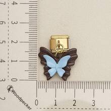 1pc Cute Chocolate Blue Enamel Zinc Alloy Charm, Heart Star Bow Bear Dangle Pendant For DIY Bracelet Necklace Jewelry Making - Blue and Coffee Color-block Design - View 23