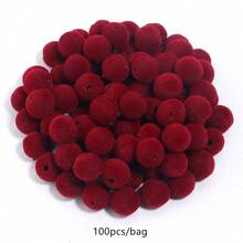 100pcs/Pack 8mm Flocked Resin Straight Hole Beads DIY Handmade Phone Chain Necklace Bracelet Autumn/Winter - Flocked Resin Beads - View 9