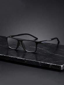 1pc Square Frame Eyeglasses Non-Prescription Glasses Lightweight Wear Eyewear Decorative Spectacles For Men Daily Work Streetwear - Multicolor - View 6